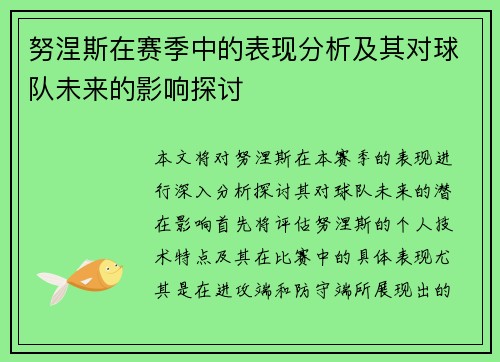 努涅斯在赛季中的表现分析及其对球队未来的影响探讨